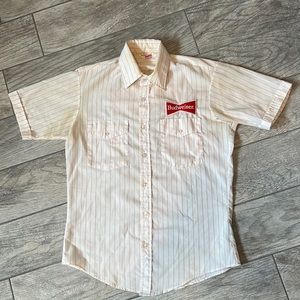 VINTAGE 70s BUDWEISER unitog work uniform made in USA shirt S